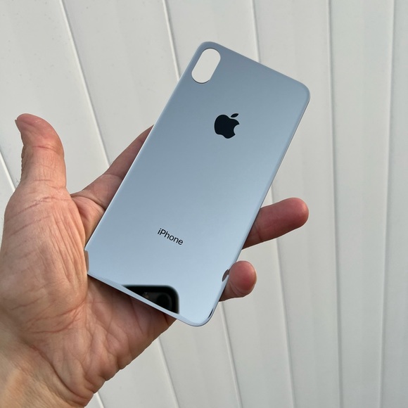 iPhone XS Max ] Back Glass | BIG HOLE |Custom|Mirror Silver Chrome | SHIPS Fast - Picture 3 of 4